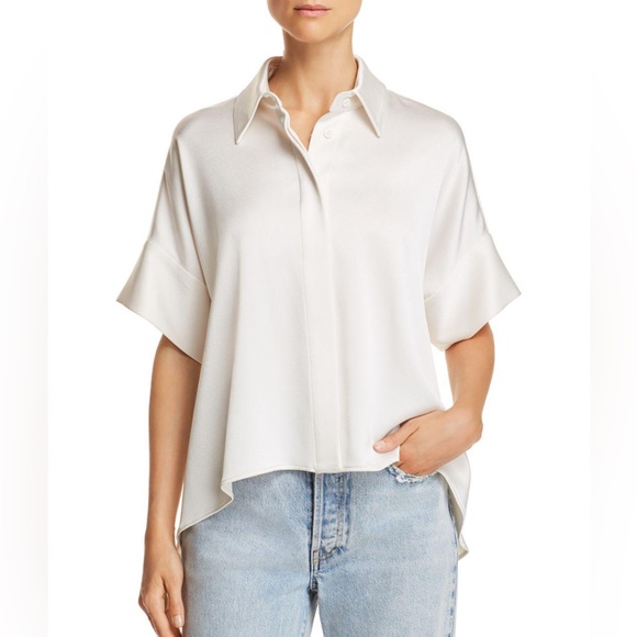 Alice + Olivia Tops - Alice & Olivia Edith High Low Top in Silk